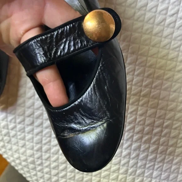 Marc Jacobs Black Loafers with Gold Accent - Picture 3 of 8